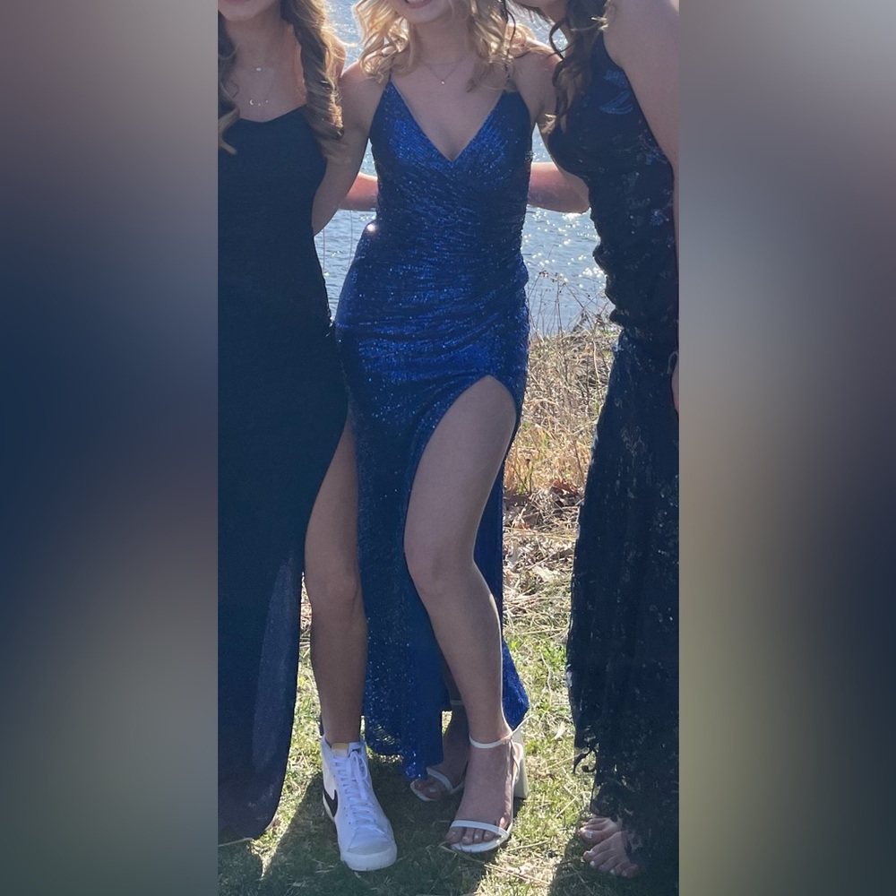 royal blue prom dress- lady black tie eclipse gown